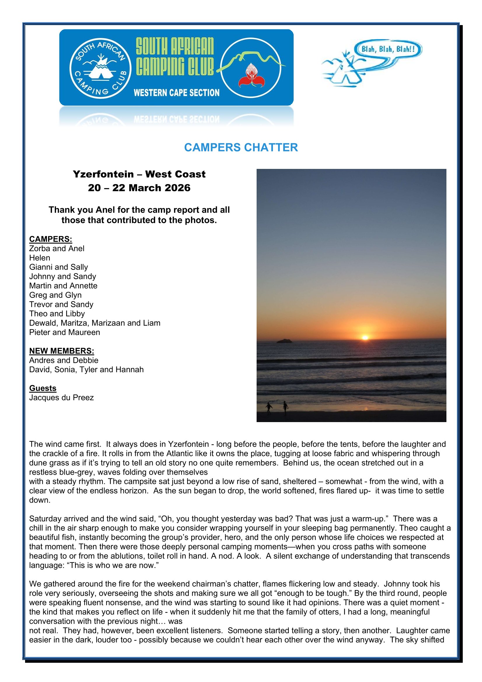 CAMPERS CHATTER - 2026-03-1